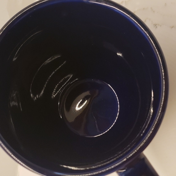 𝅺vintage Cadillac logo mug cup Cobalt Blue mug cup with silver plaque logo - Picture 4 of 5